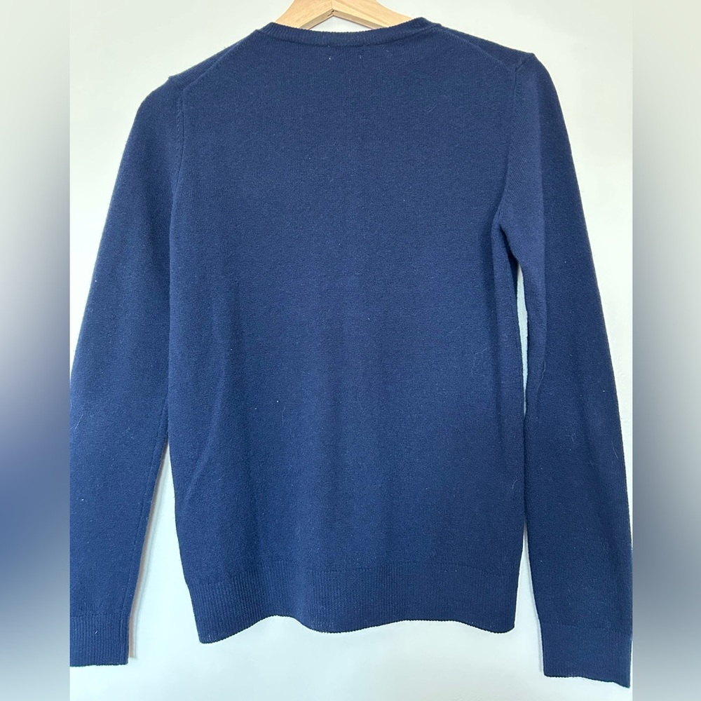 United Colors Of Benetton Navy Blue Button-Up Crewneck Sweater - Picture 2 of 6